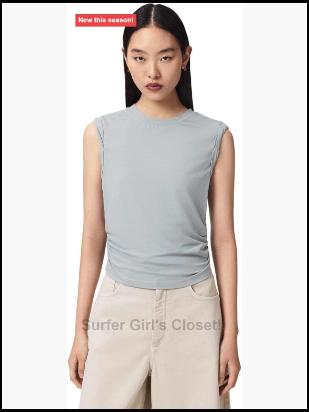 AllSaints Womens Sleeveless Tank Top Slim Fit Modal Cotton